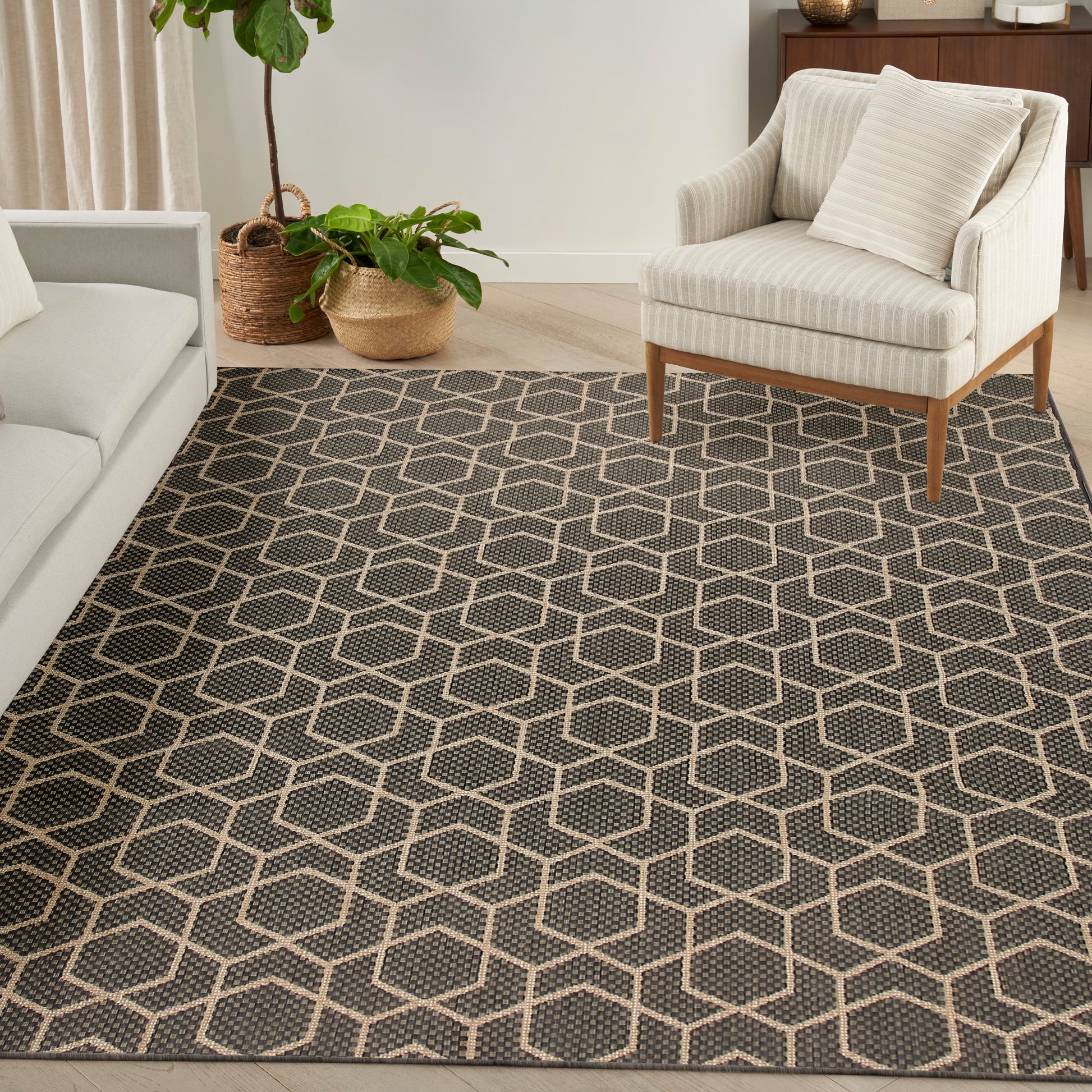 Nourison Home Horizon Indoor/Outdoor  Charcoal  Contemporary