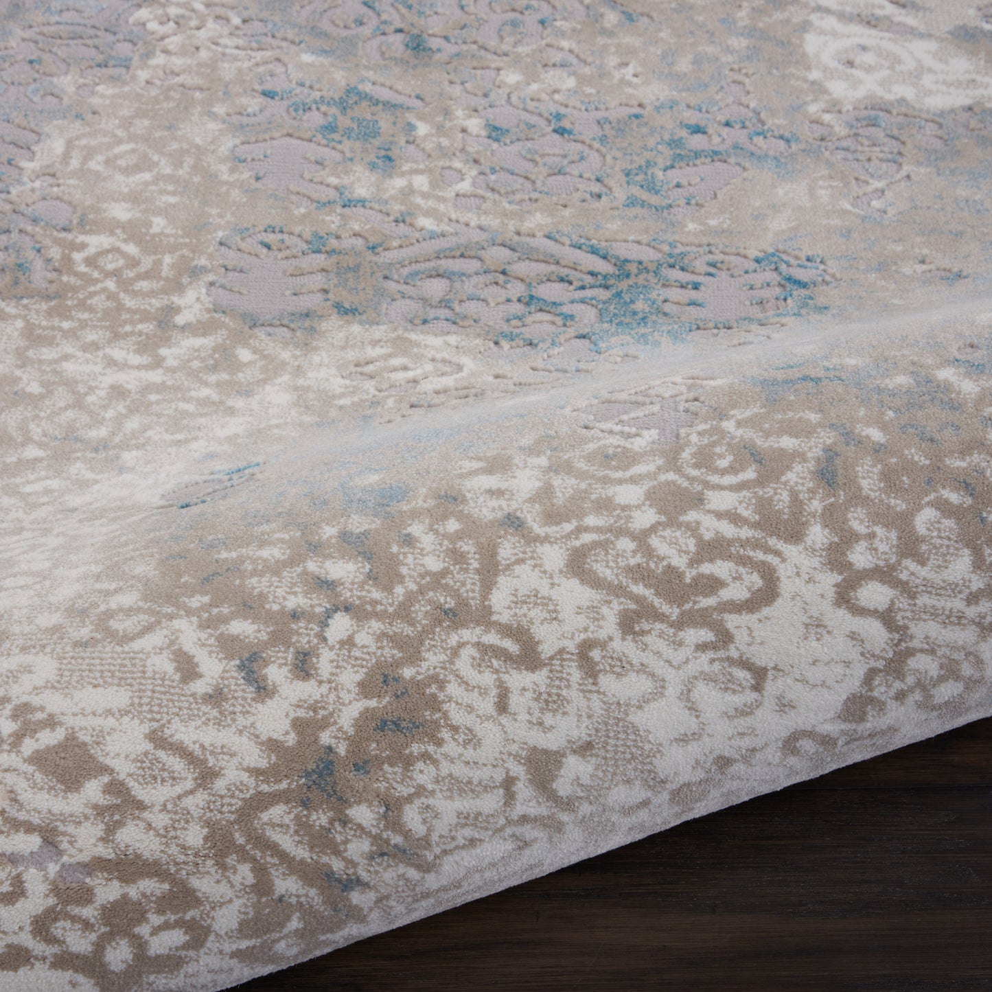 Nourison Home Karma  Ivory Light Blue  Transitional