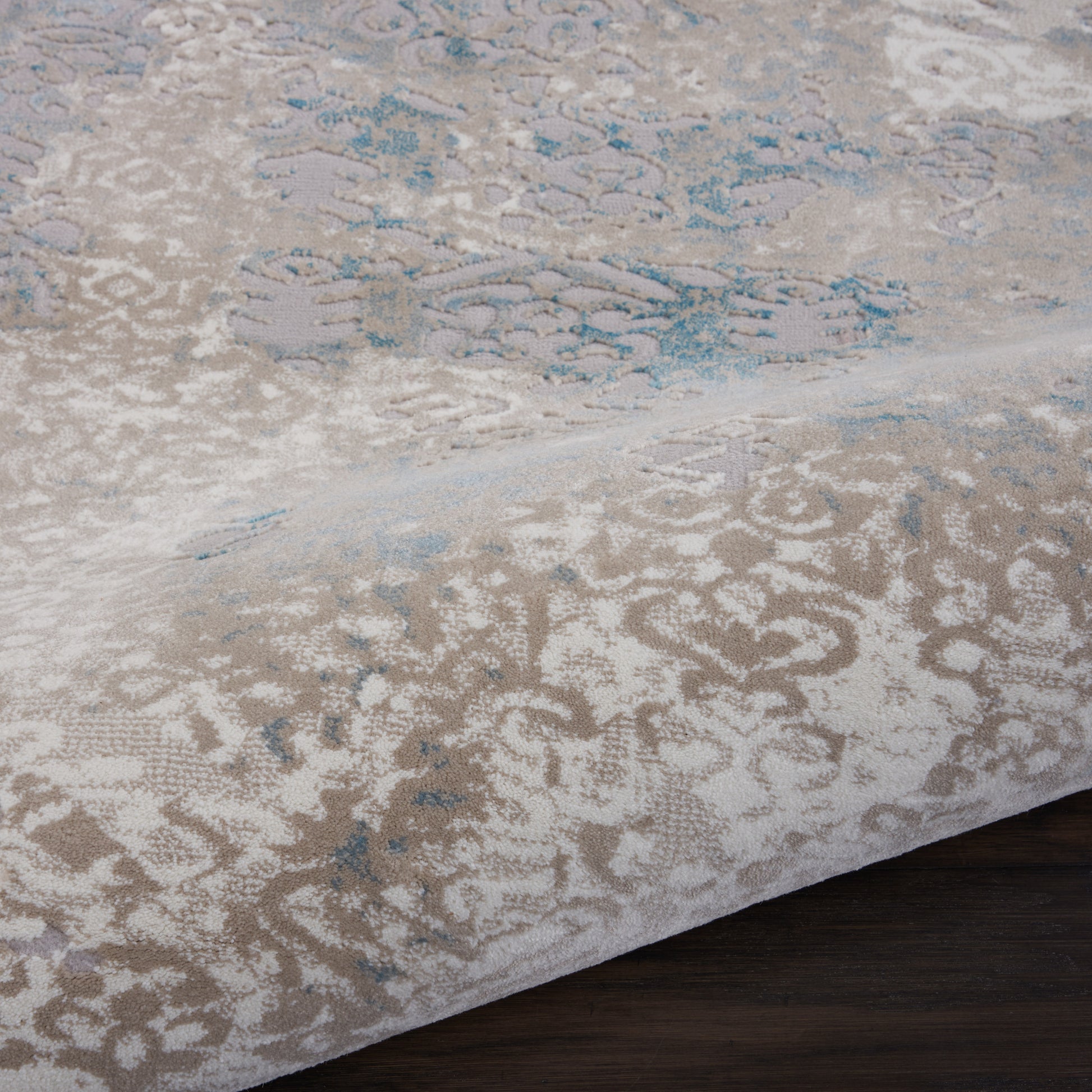 Nourison Home Karma  Ivory Light Blue  Transitional