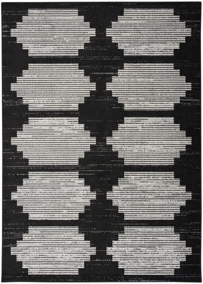 Nourison Home Modern Passion MDP01 Black Grey Contemporary Power-loomed Rug