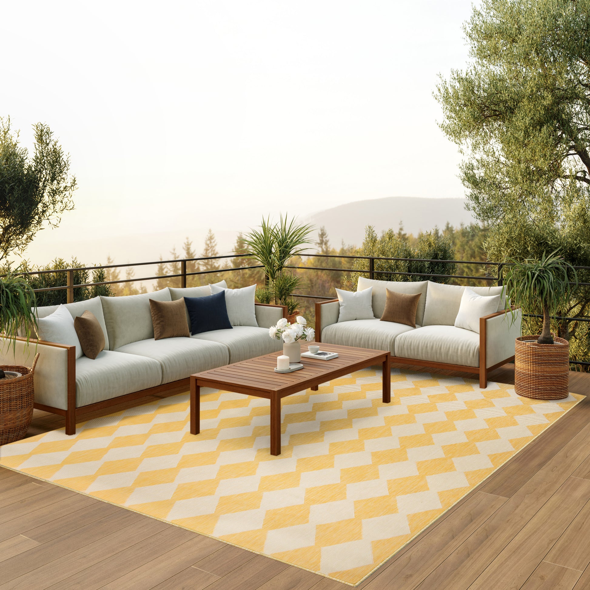 Nourison Home Positano  Yellow  Contemporary