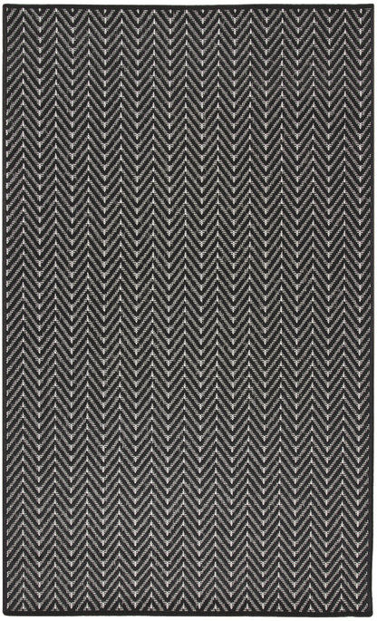 Nourison Home Horizon Indoor/Outdoor HOZ02 Black Contemporary Power-loomed Rug