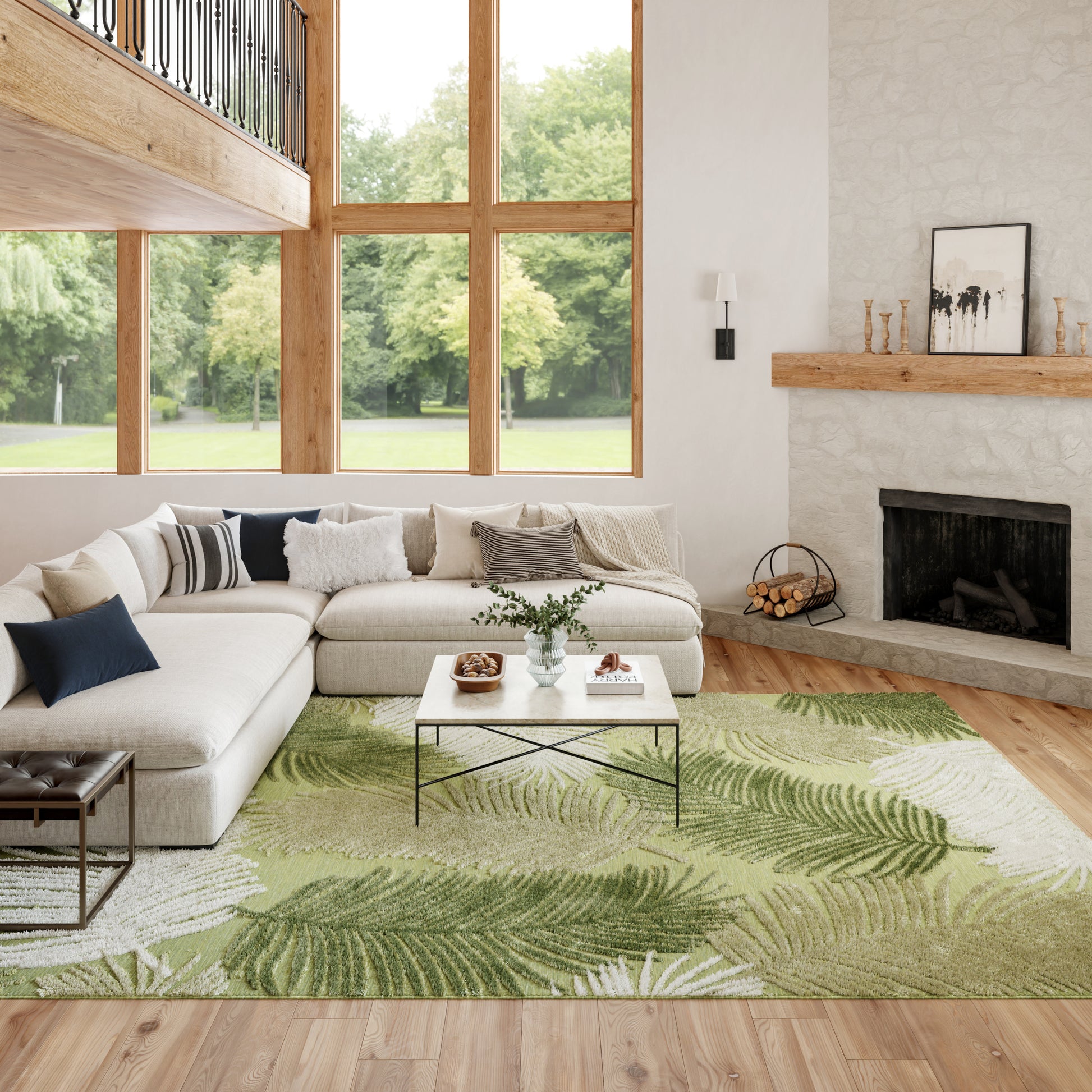 Nourison Home Suncoast  Green  Contemporary