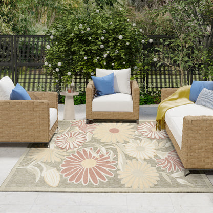 Nourison Home Aloha  Sage Rose  Contemporary