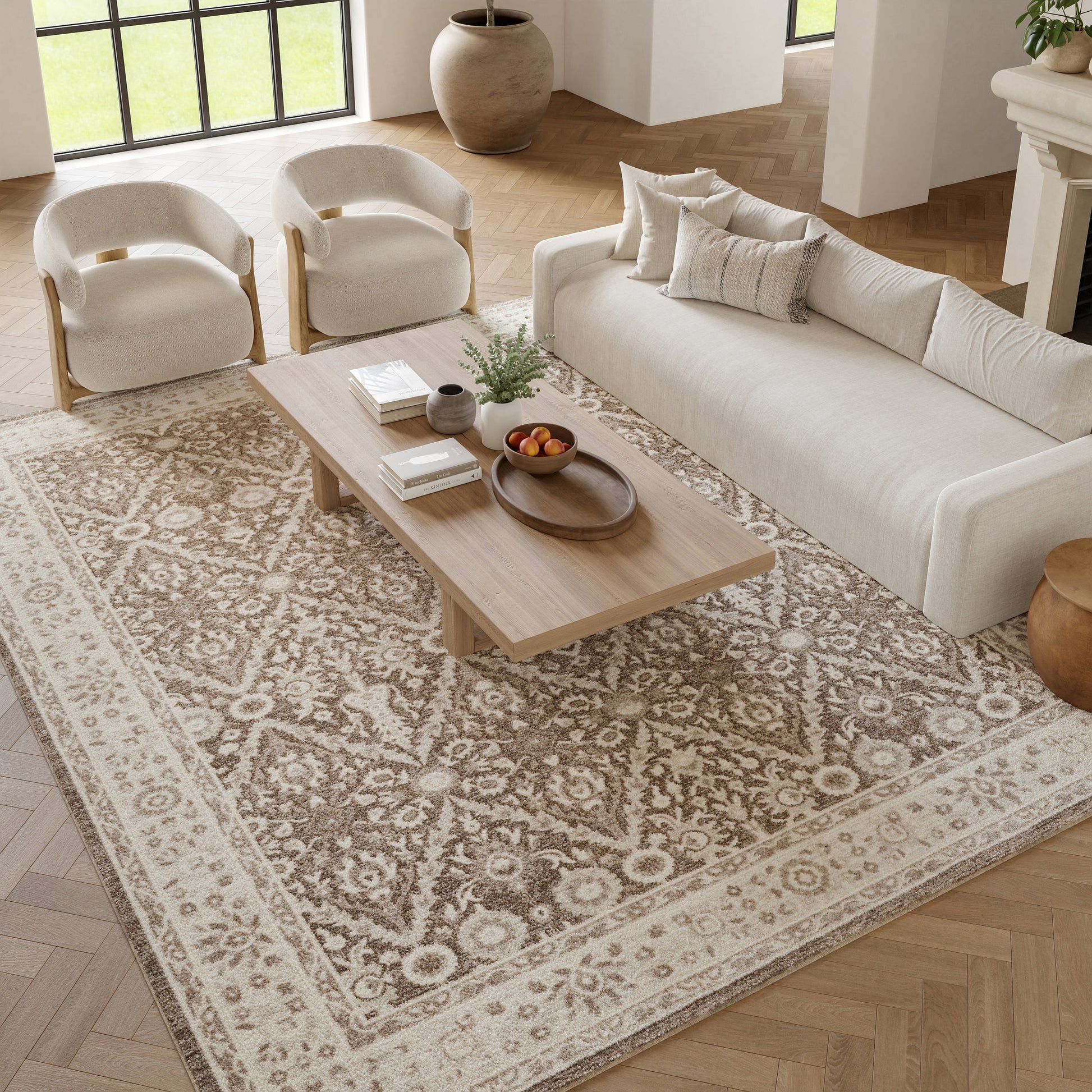 Nourison Home Eco Cycle  Ivory Mocha  Traditional