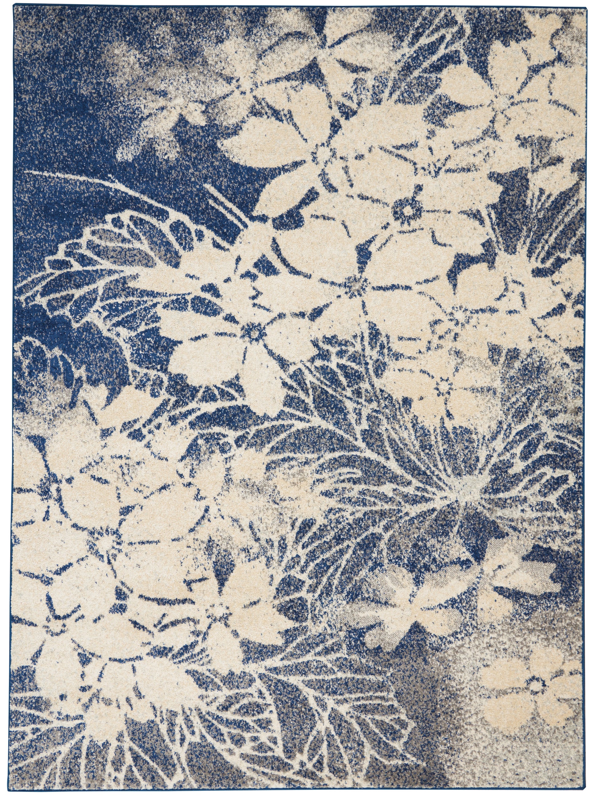 Nourison Home Tranquil  Beige Navy  Contemporary