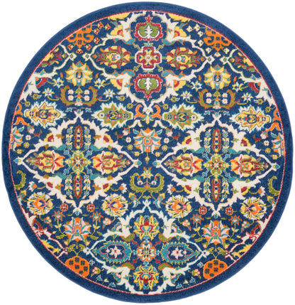 Nourison Home Allur ALR03 Navy Multicolor Transitional Power-loomed Rug