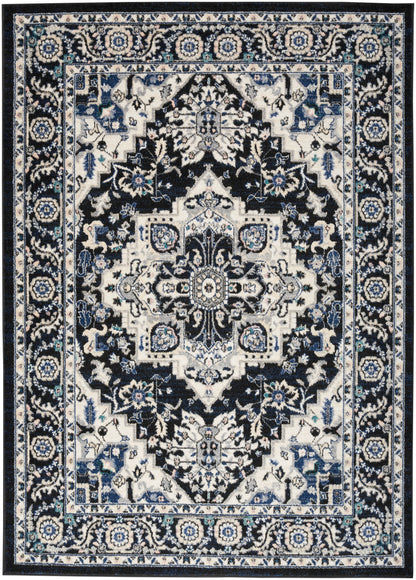 Nourison Home Passion PSN33 Black Ivory Traditional Power-loomed Rugs