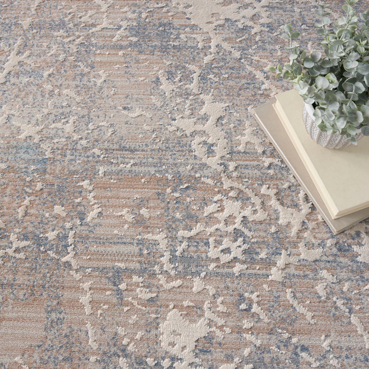 Nourison Home Exhale  Beige Blue  Contemporary