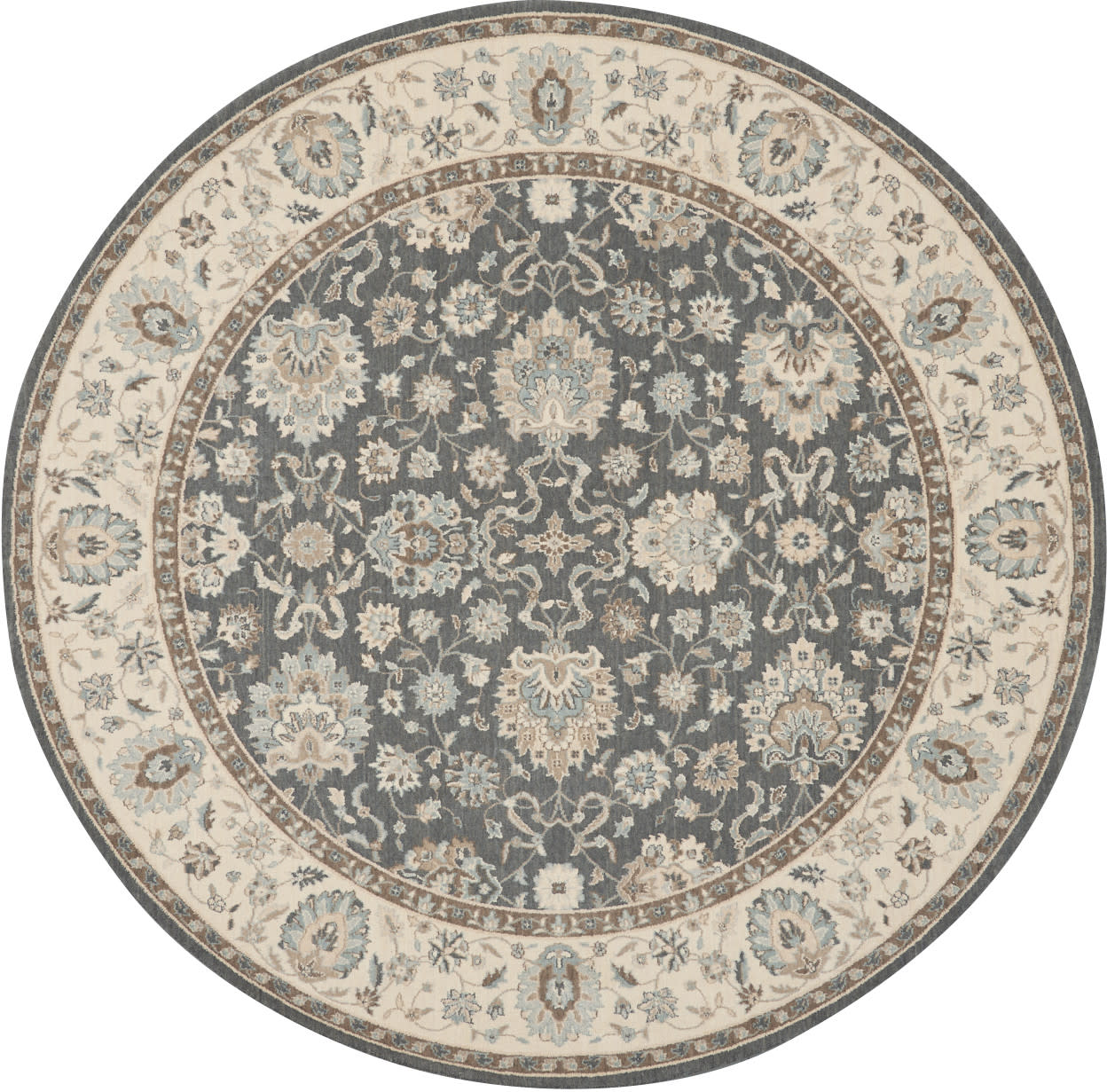 Nourison Home Living Treasures LI16 Grey Ivory Traditional Loom-woven Rug