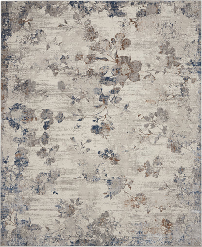 Nourison Home Royal Terrace KI40 Ivory Grey Contemporary Power-loomed Rug