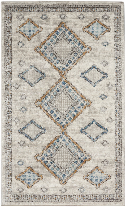 Nourison Home Quarry  Ivory Grey Blue  Contemporary
