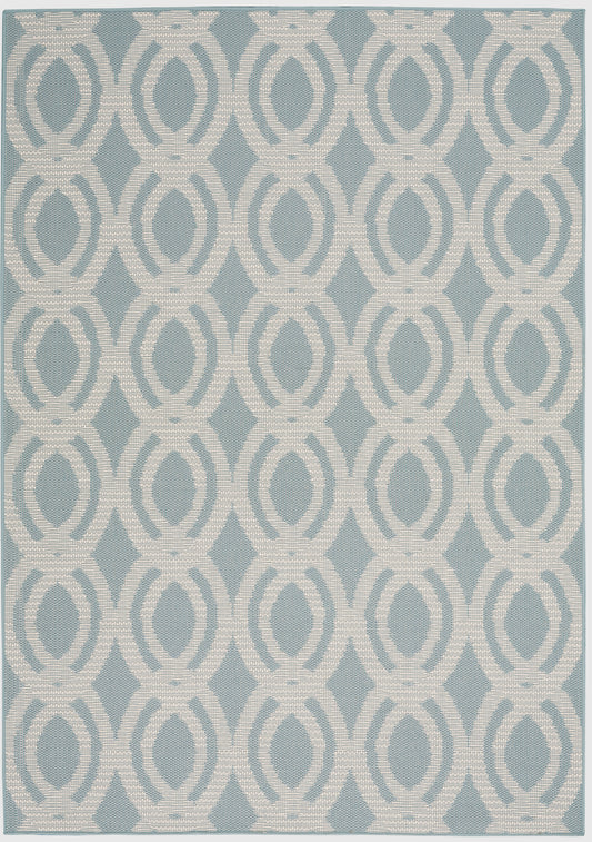 Nourison Home Aruba  Light Blue Cream  Contemporary