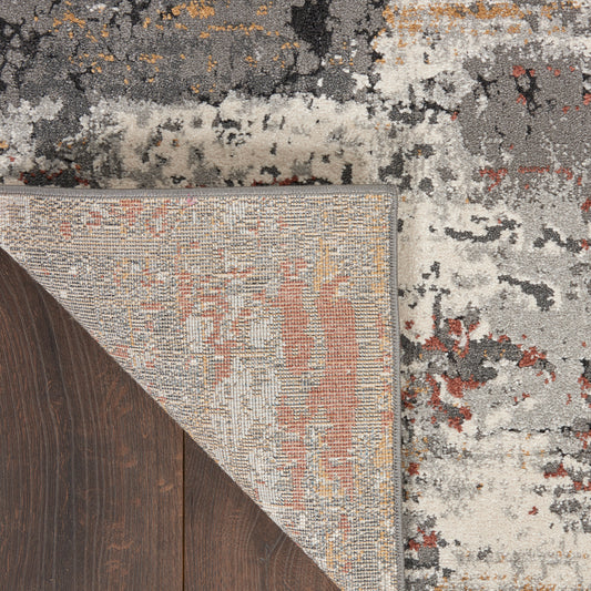 Nourison Home Tangra  Grey Multicolor  Contemporary
