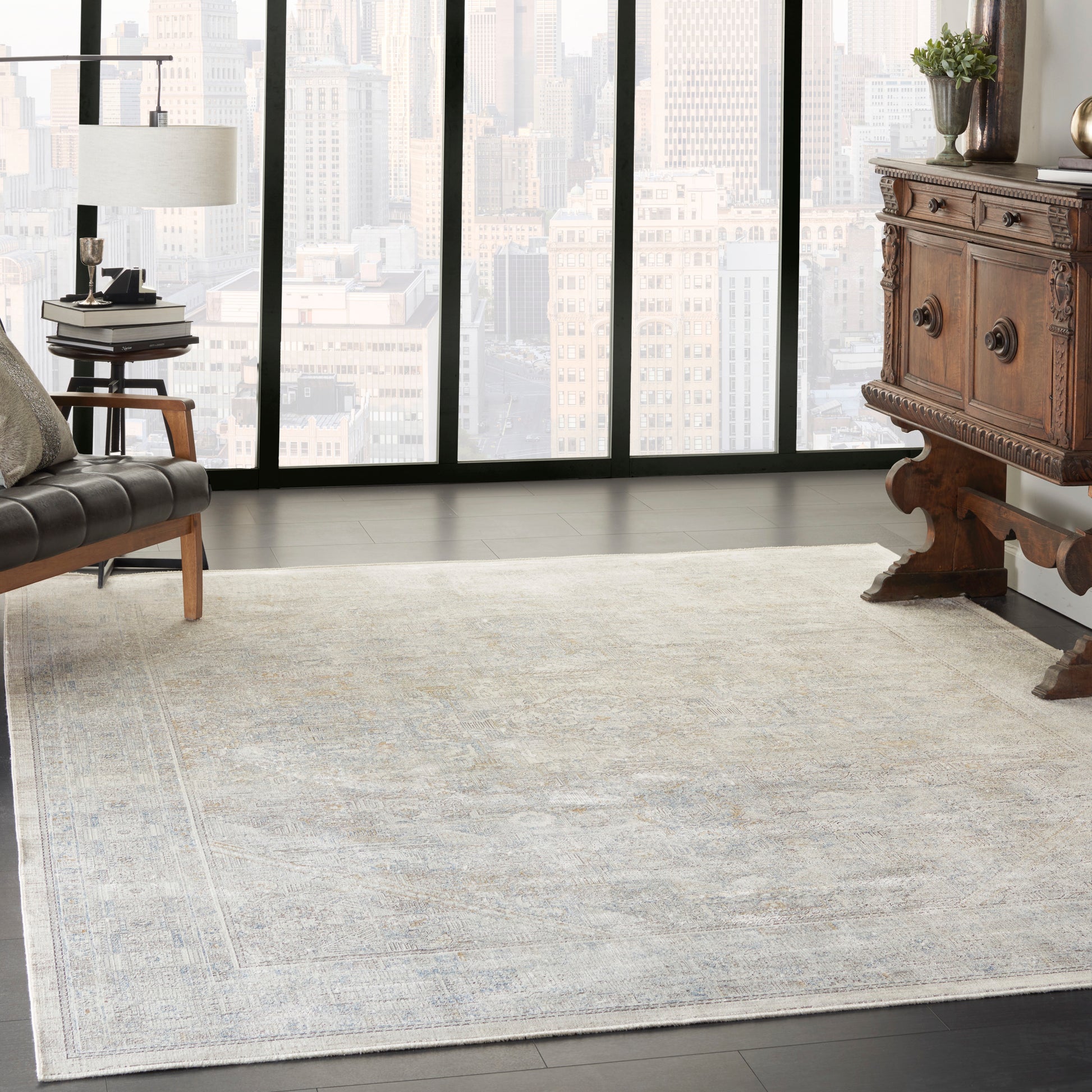 Nourison Home Starry Nights  Cream Grey  Traditional