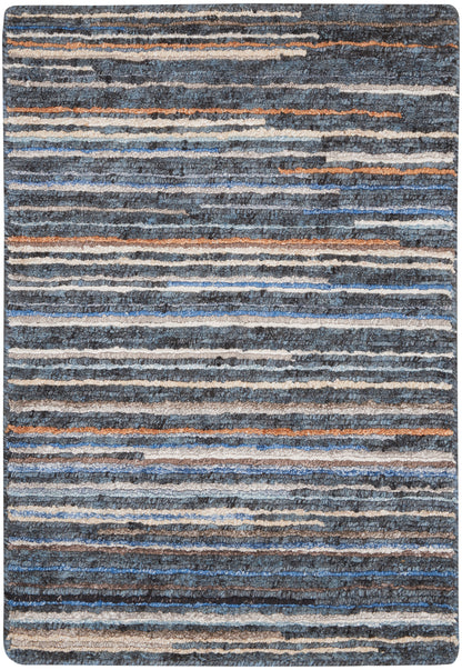 Nourison Home Plateau PAE01 Blue Contemporary Knotted Rug