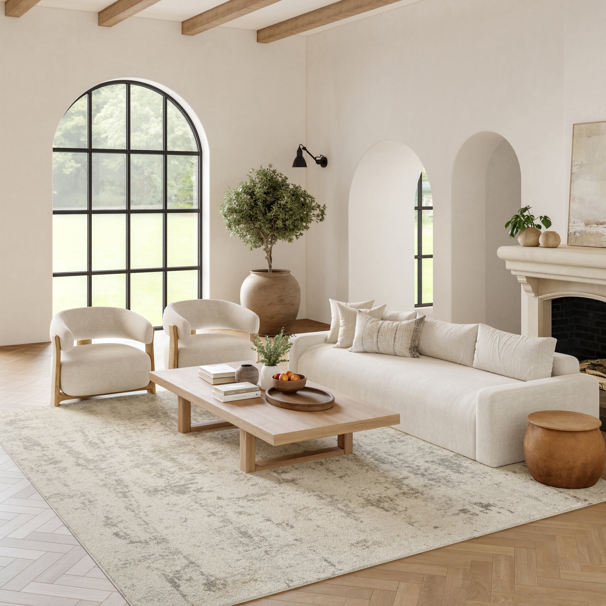 Nourison Home Quarry  Cream Grey  Contemporary