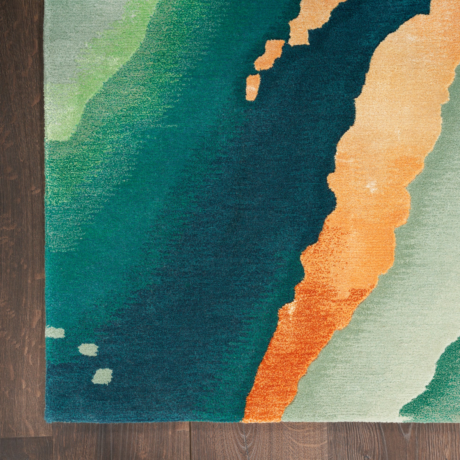 Nourison Home Prismatic  Emerald  Contemporary