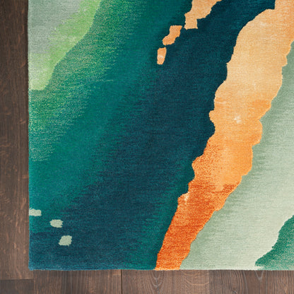 Nourison Home Prismatic  Emerald  Contemporary