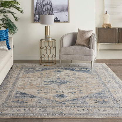 Nourison Home Malta  Beige Blue  Traditional
