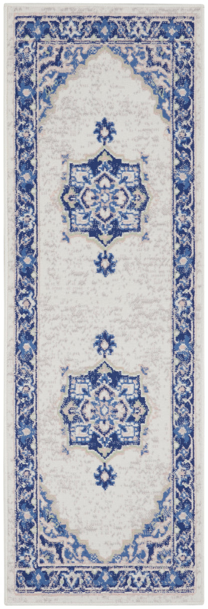 Nourison Home Whimsicle WHS03 Ivory Blue Transitional Power-loomed Rug