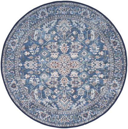 Nourison Home New Concept Washables SR104 Navy Ivory Traditional Machine Woven Rug
