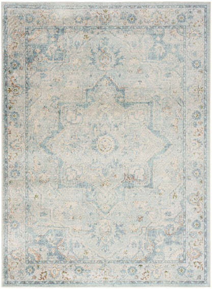 Nourison Home Astra Machine Washable ASW12 Light Blue Traditional Power-loomed Rug