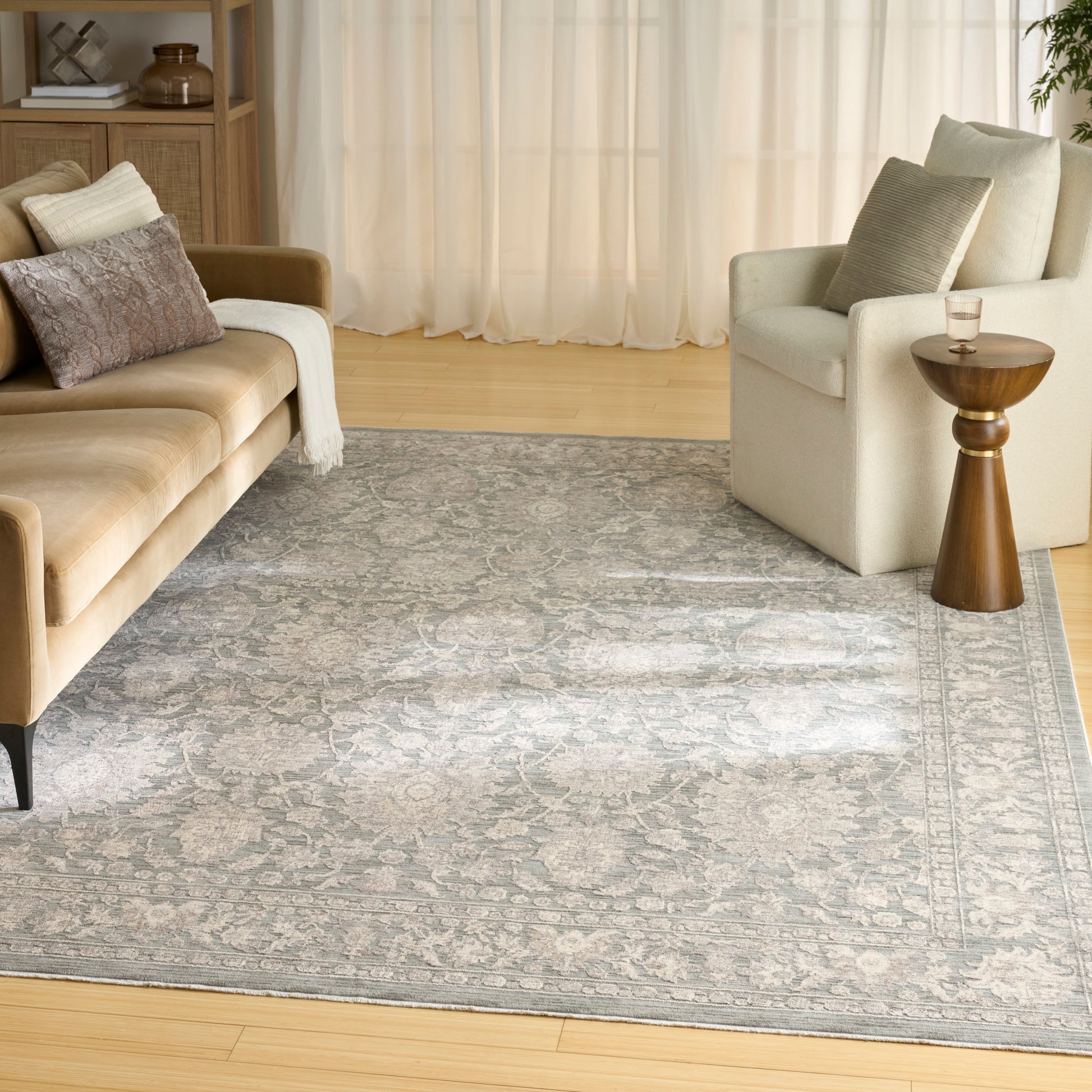 Nourison Home Shadows  Sage Ivory  Traditional