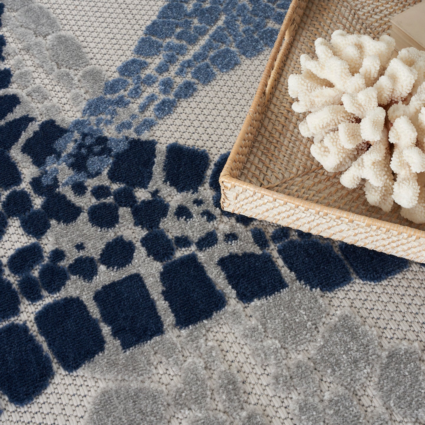 Nourison Home Aloha  Grey Multicolor  Contemporary