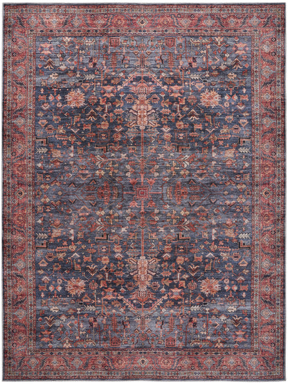 Nourison Home Grand Washables GRW02 Navy Brick Traditional Power-loomed Rug