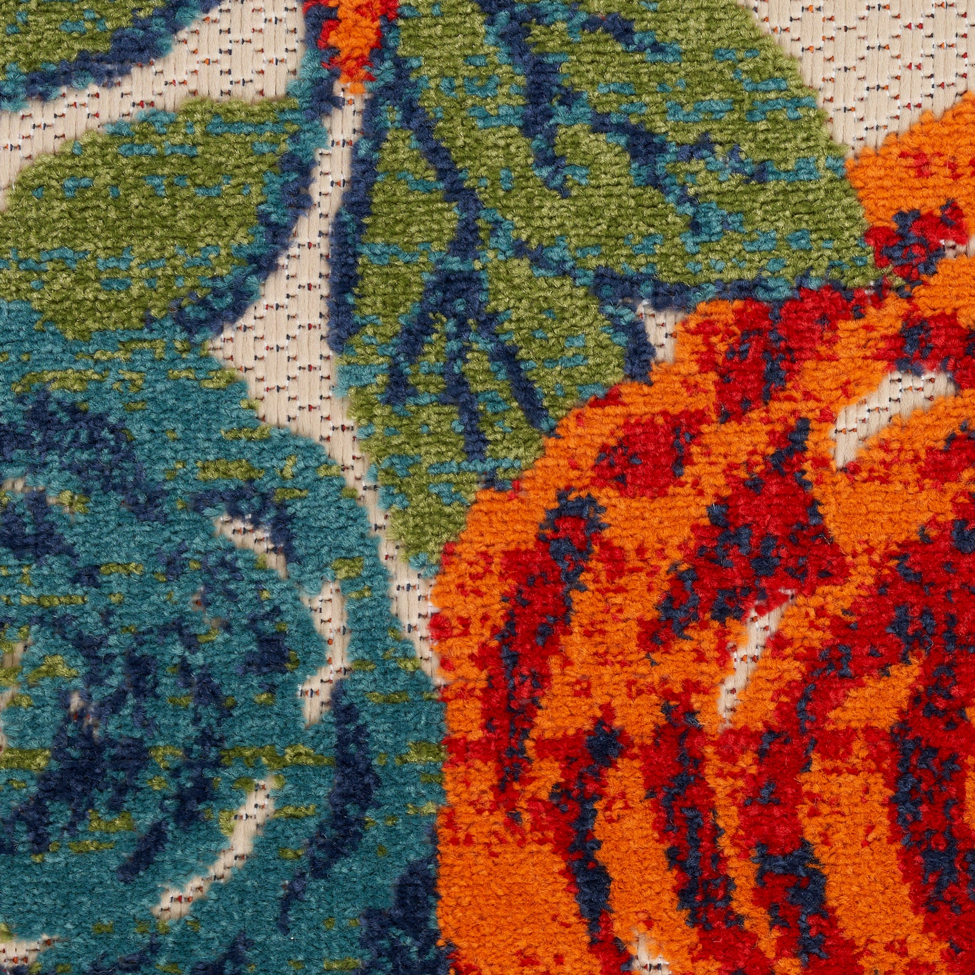 Nourison Home Aloha  Ivory Multicolor  Contemporary