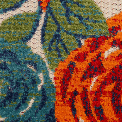 Nourison Home Aloha  Ivory Multicolor  Contemporary