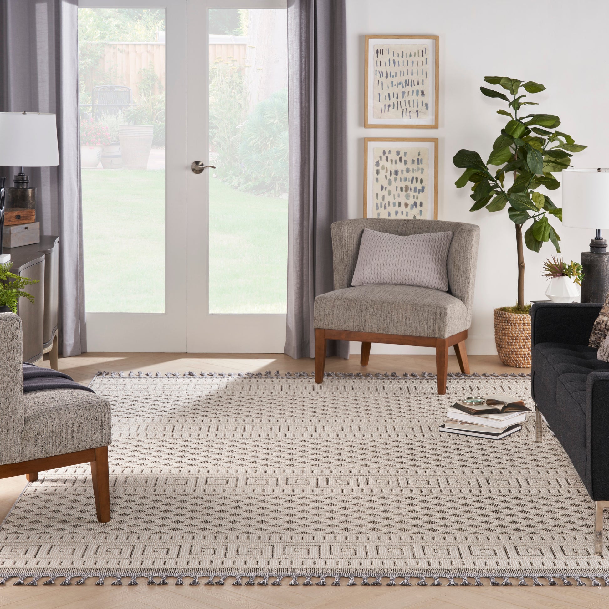Nourison Home Paxton  Ivory Grey  Contemporary