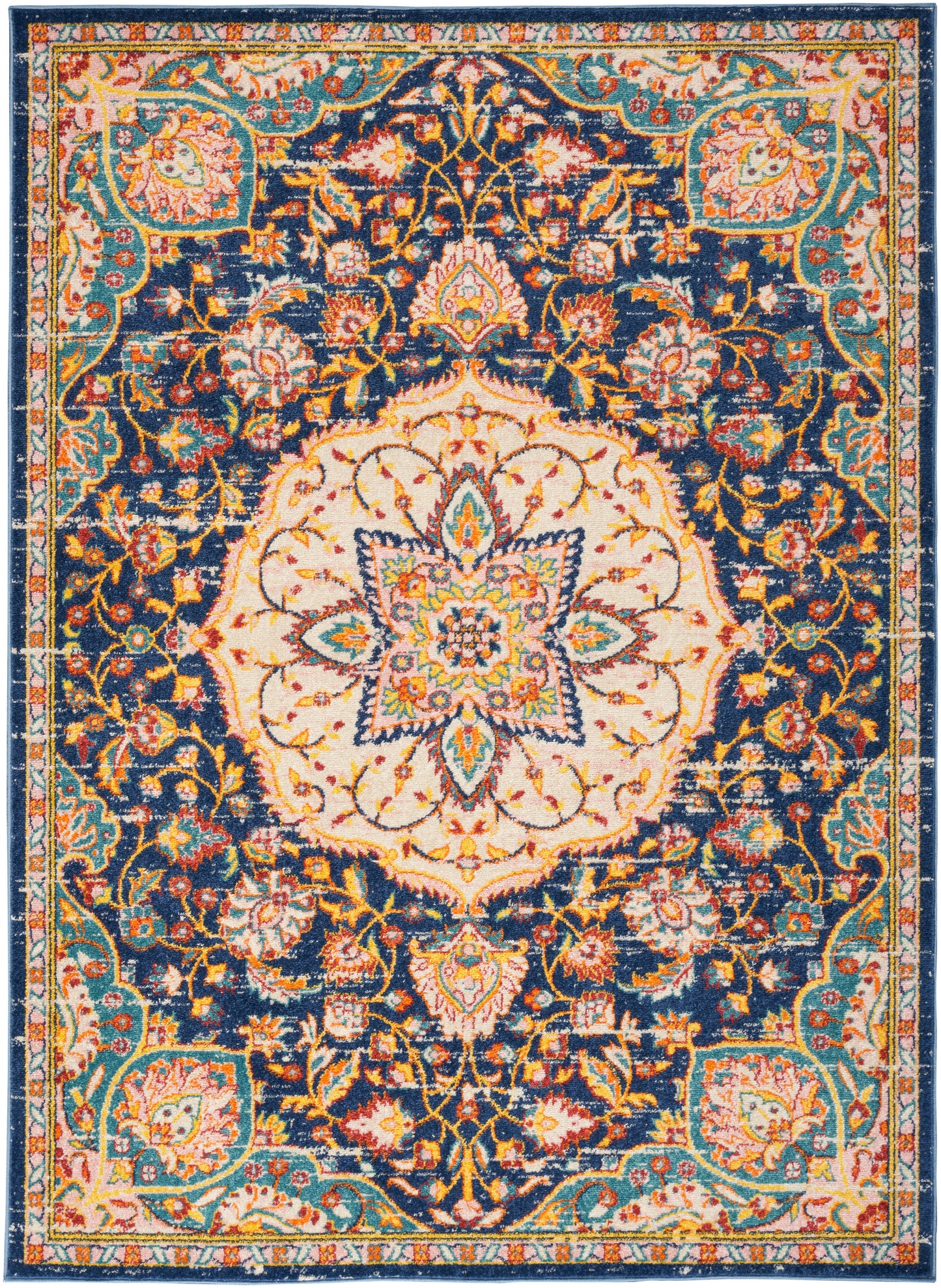 Nourison Home Passion PSN22 Navy Multicolor Transitional Power-loomed Rugs