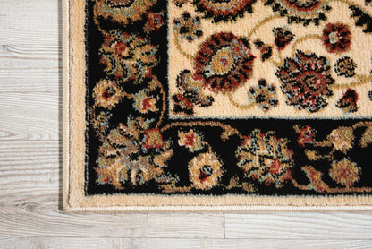 Nourison Home Delano  Ivory Black  Traditional