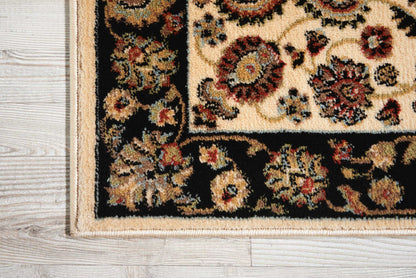 Nourison Home Delano  Ivory Black  Traditional