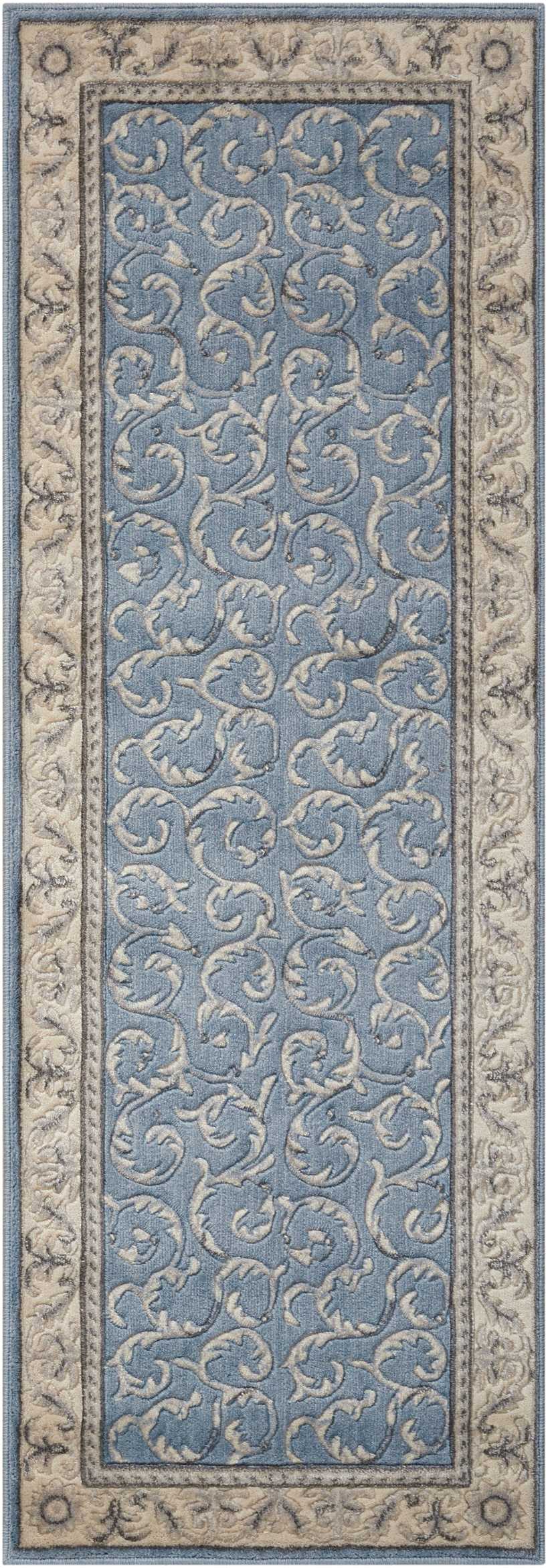 Nourison Home Somerset ST02 Light Blue Traditional Power-loomed Rug