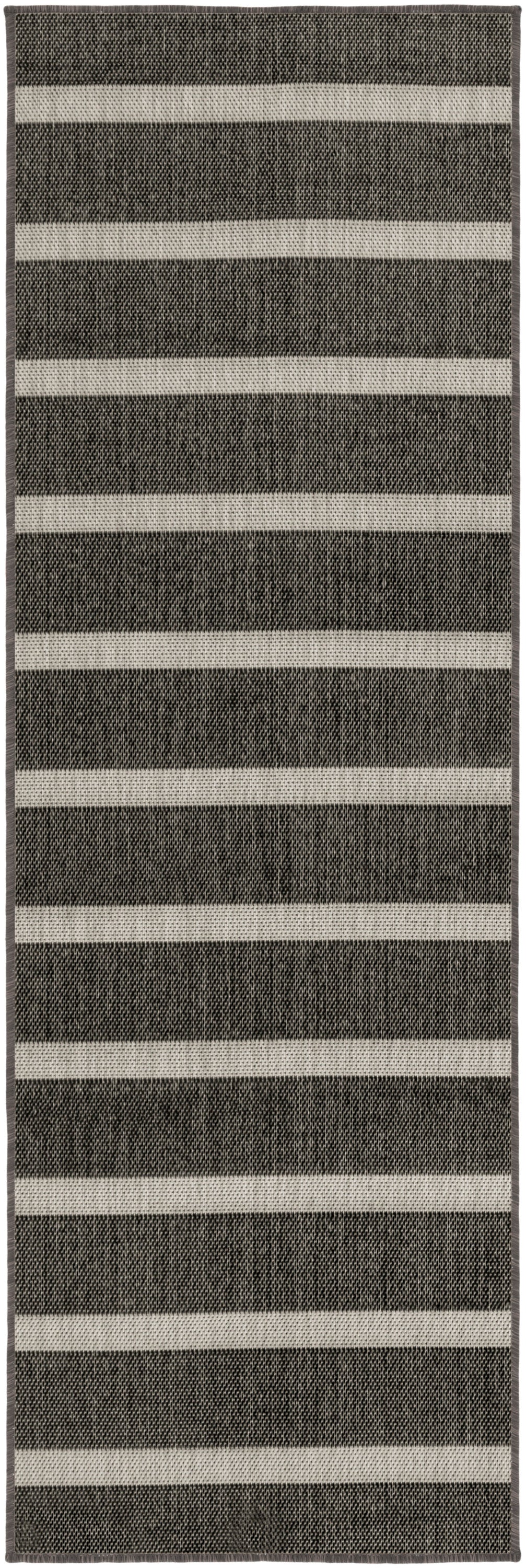 Nourison Home Positano POS03 Black Ivory Contemporary Power-loomed Rug