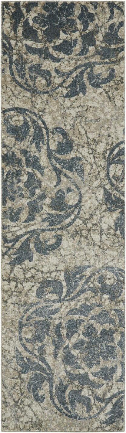 Nourison Home Maxell MAE10 Ivory Blue Contemporary Power-loomed Rugs