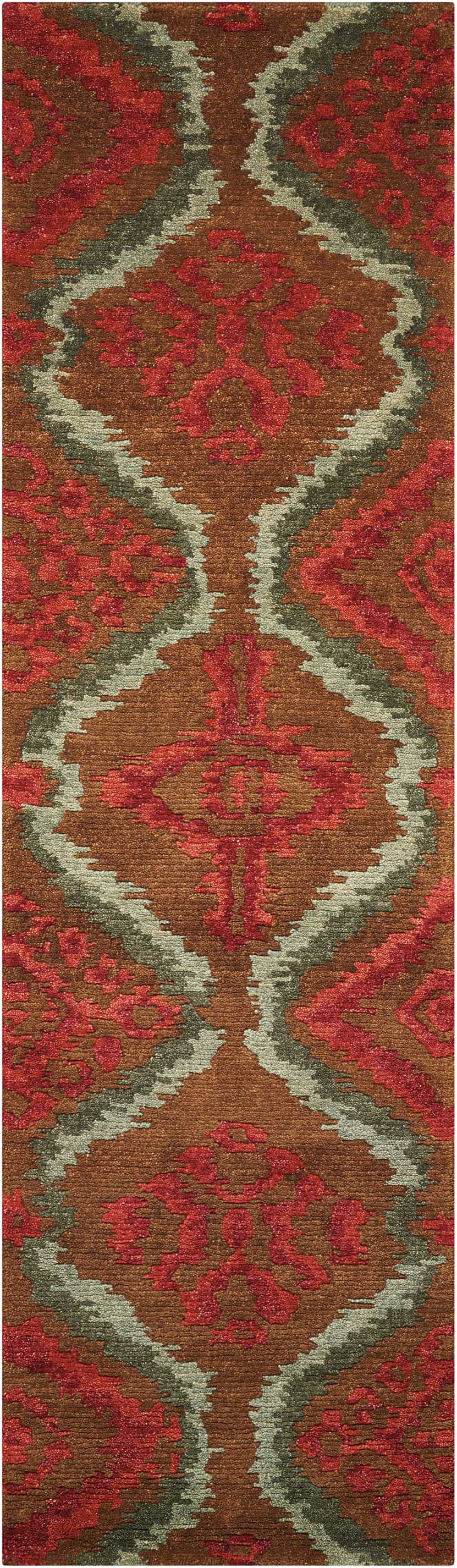 Nourison Home Tahoe Modern MTA06 Brown Red Contemporary Knotted Rug