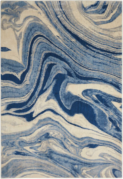 Nourison Home Somerset ST749 Light Blue Contemporary Power-loomed Rug