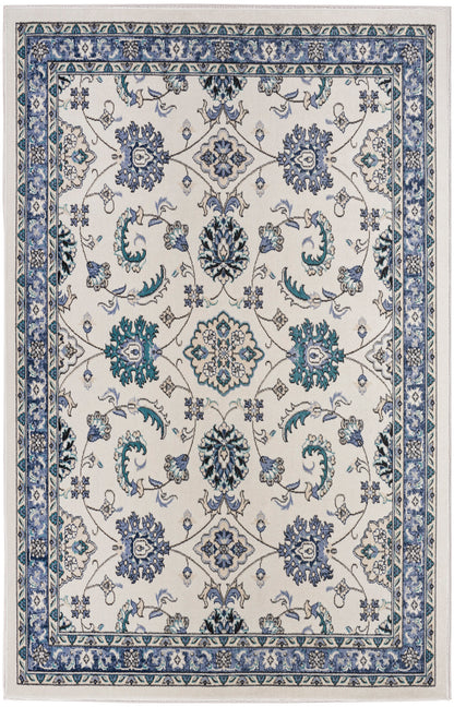 Nourison Home Nourison Essentials NRE05 Ivory Blue Traditional Power-loomed Rug