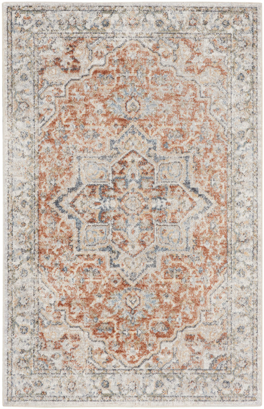 Nourison Home Astra Machine Washable ASW12 Gold Multicolor Traditional Machinemade Rug
