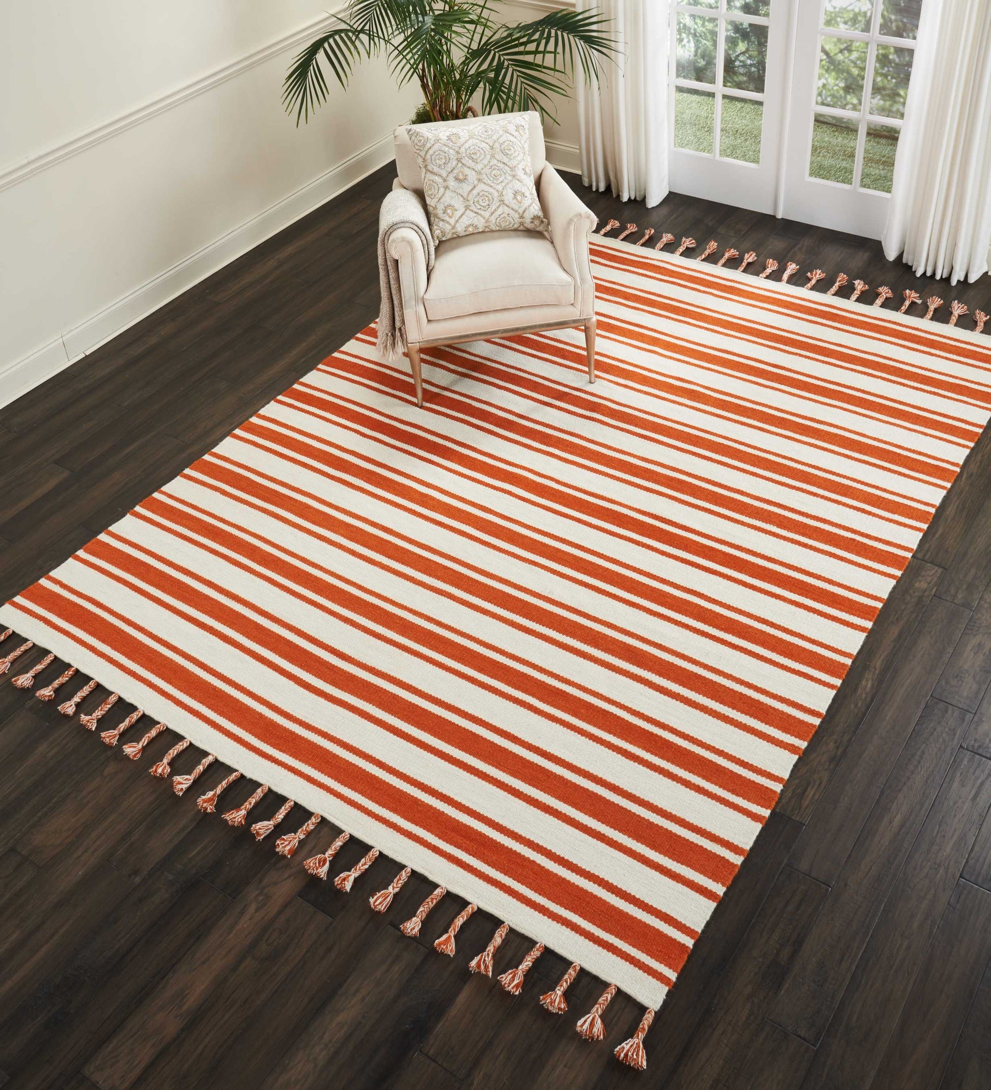 Nourison Home Rio Vista  Ivory Orange  Contemporary