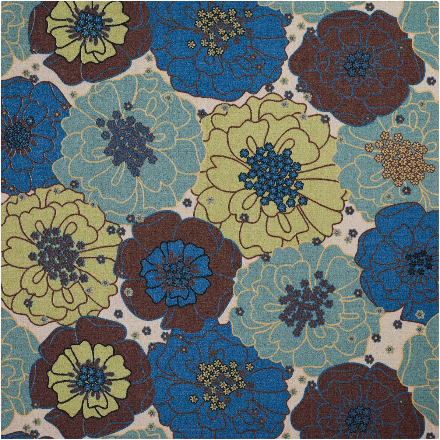 Nourison Home Home & Garden RS021 Light Blue Contemporary Power-loomed Rug
