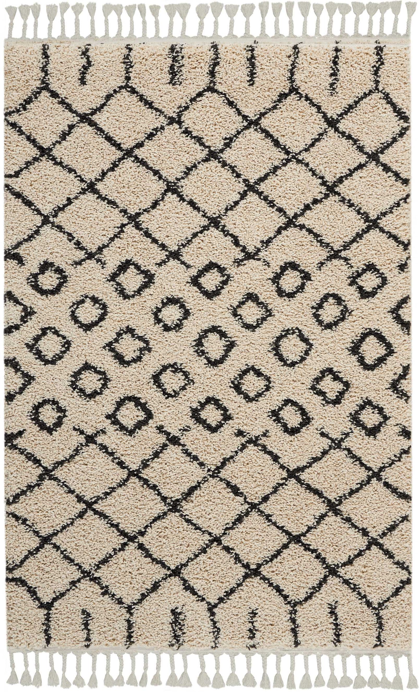 Nourison Home Moroccan Shag MRS01 Cream Transitional Power-loomed Rug