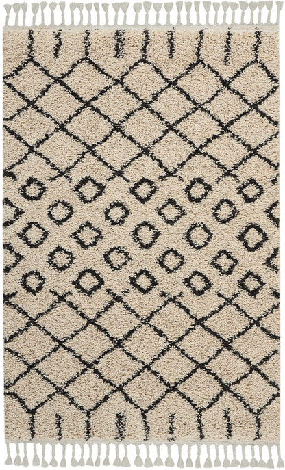 Nourison Home Moroccan Shag MRS01 Cream Transitional Power-loomed Rug