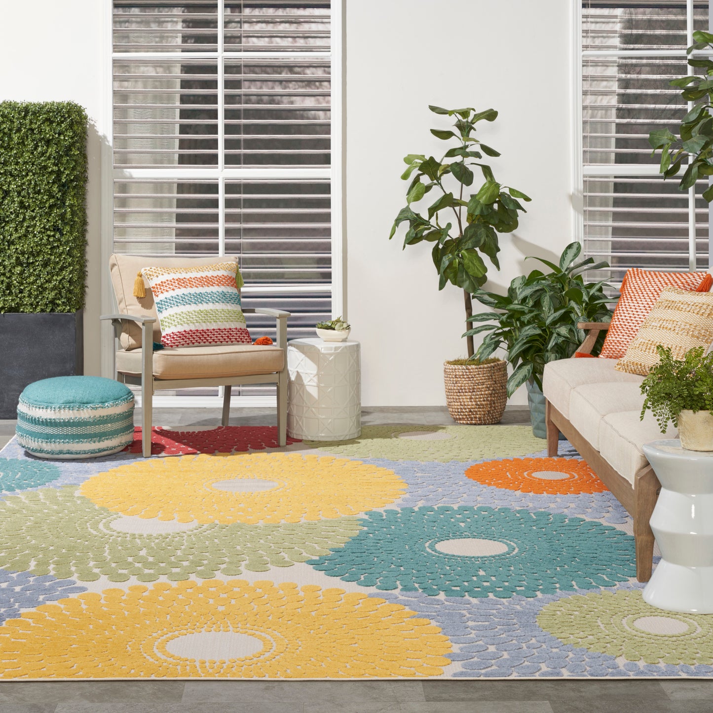 Nourison Home Aloha  Multicolor  Contemporary