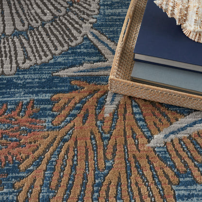 Nourison Home Seaside  Blue Multicolor  Contemporary