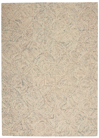 Nourison Home Interlock ITL05 Ivory Multicolor Contemporary Tufted Rug